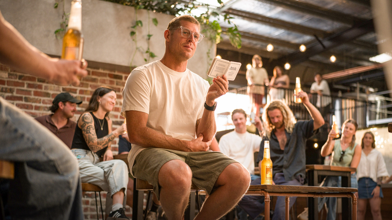 Mick Fanning and Balter launch a book you can put your beer on