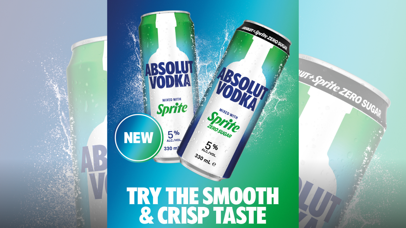 Absolut Vodka and Sprite team up in a new ready-to-drink can