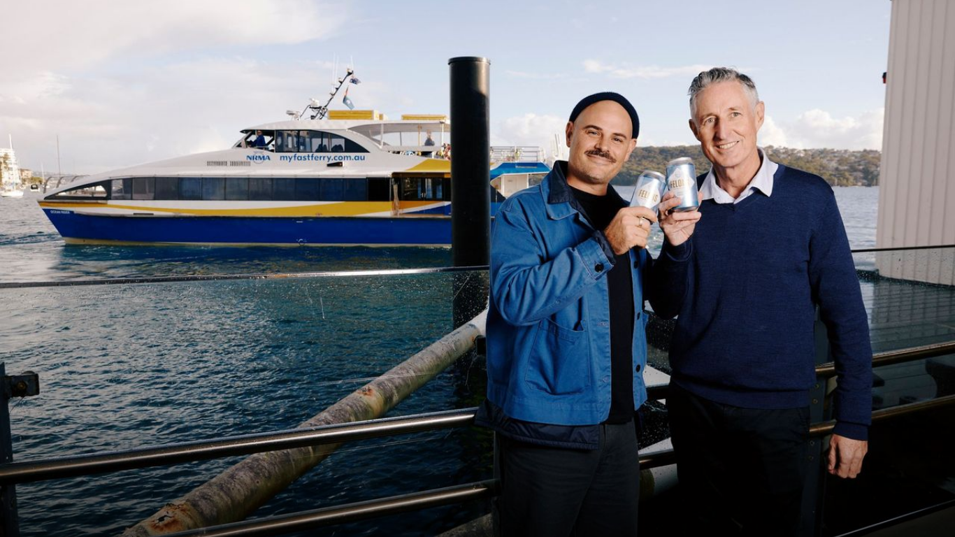 Felons beer boards Manly fast ferry